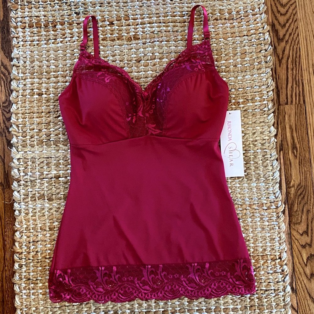 SOLD Rhonda Shear Pin Up Girl Lace Cami Tank Top Wine